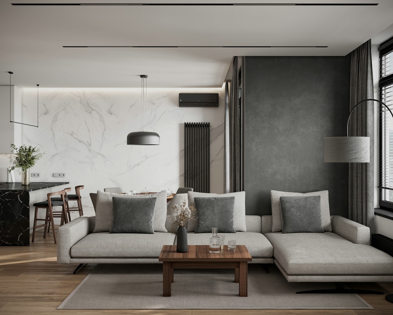 灰色系公寓设计-1