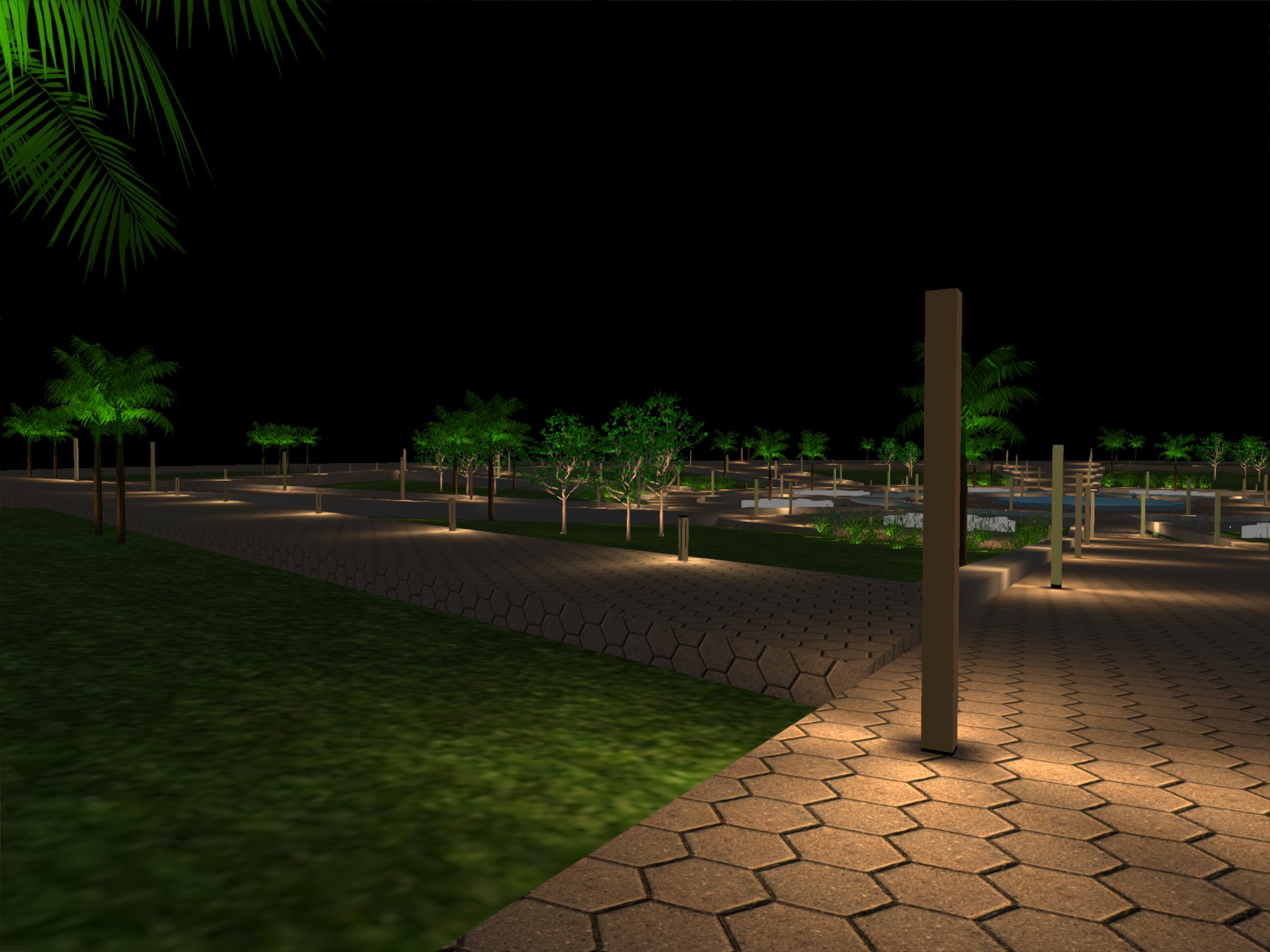 Main Square Landscape Lighting design-13