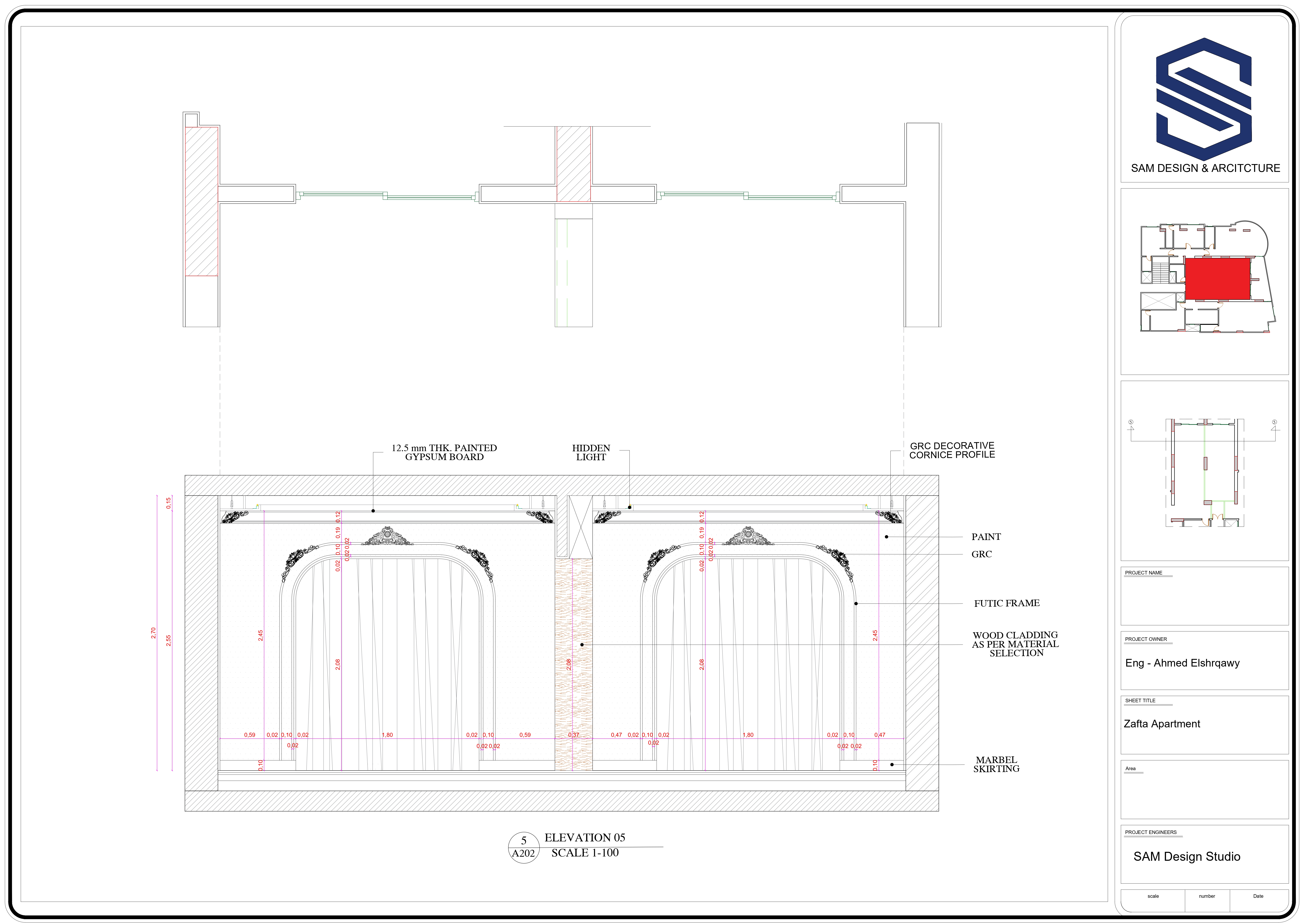 Shop drawings for the reception in a Zifta apartment-4