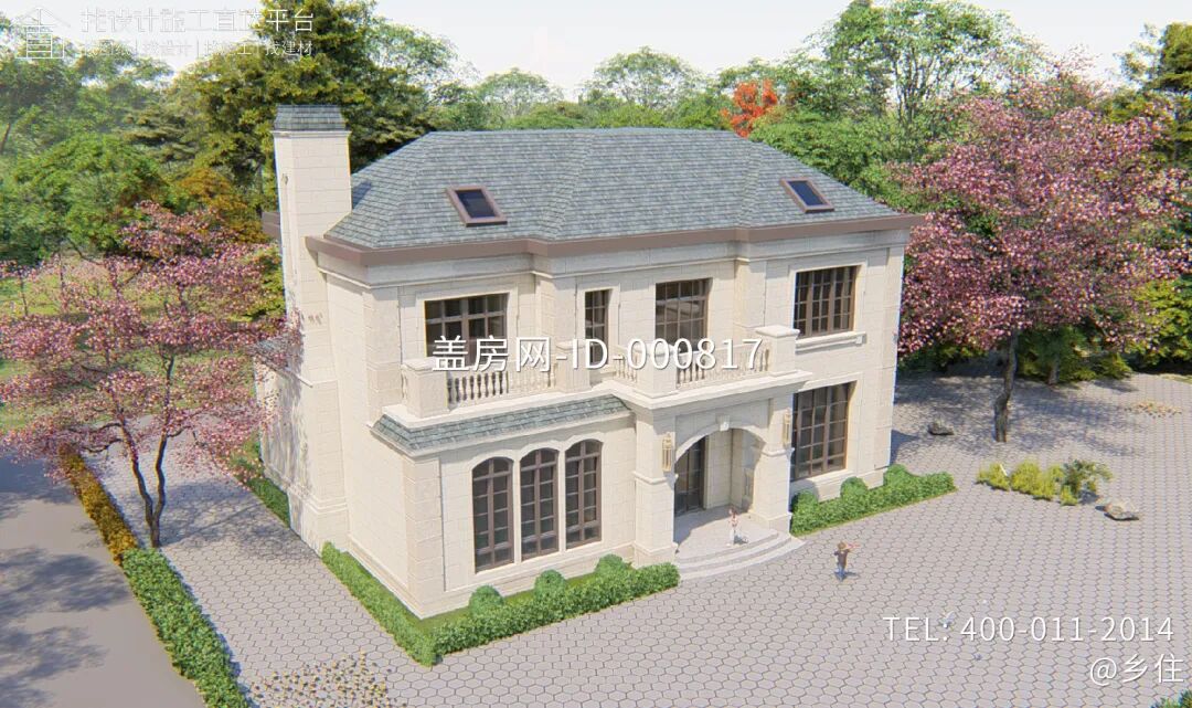 【设计师案例】土建参考造价78万，面宽16.4m×进深14.1m浙江宁波二层欧式别墅-40