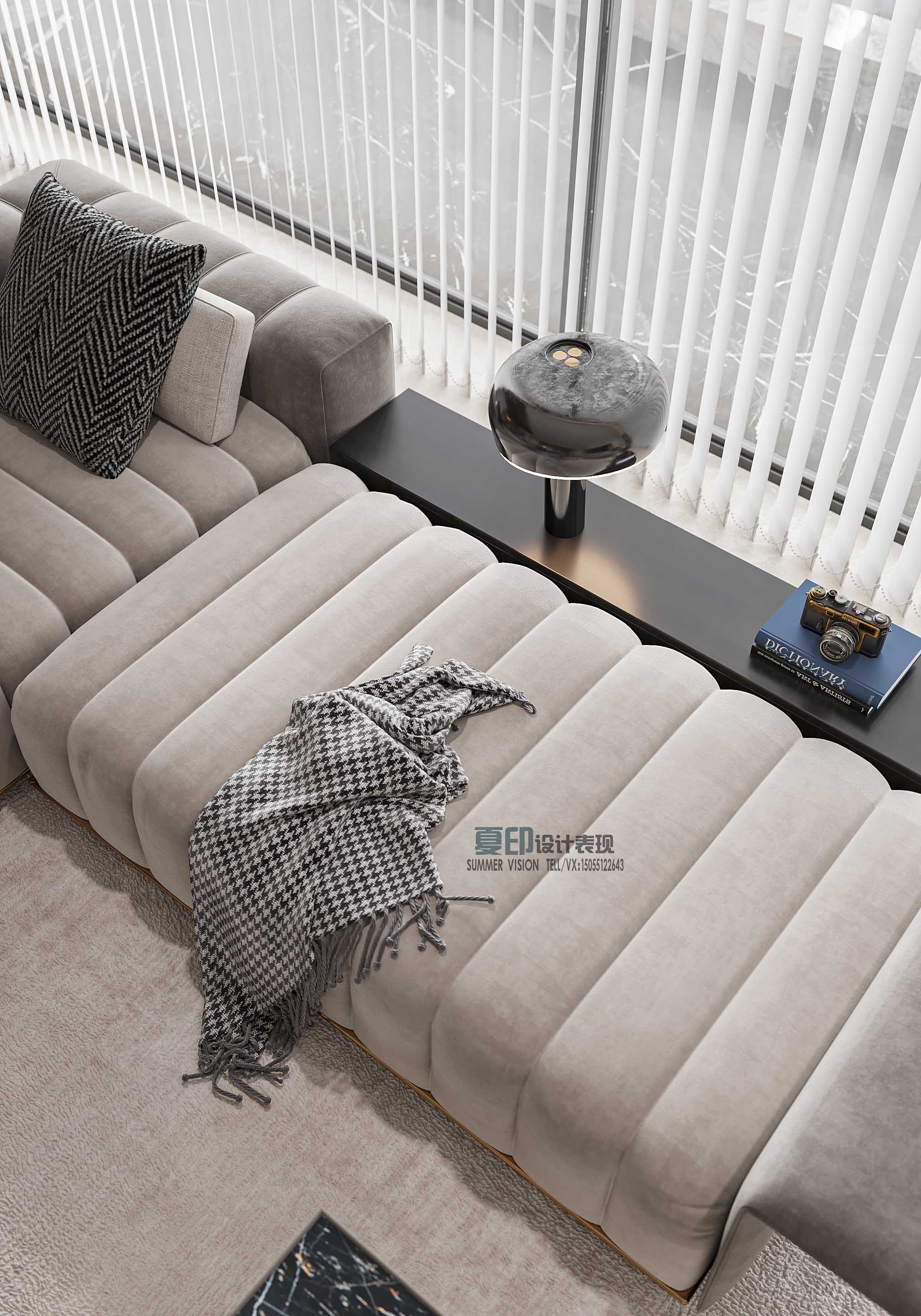 夏印设计表现//现代轻奢客餐厅-2