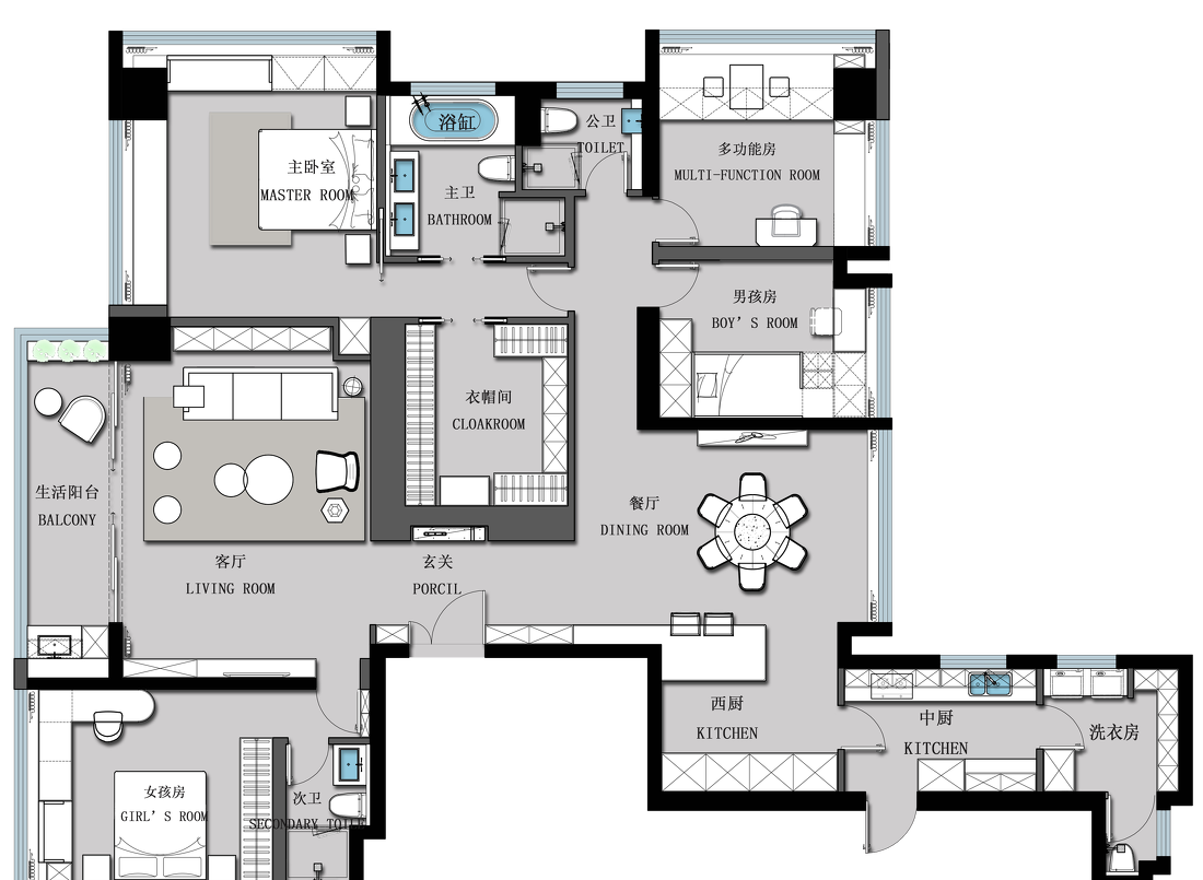 方界设计 | 静逸平层,打造多功能舒适家居空间-0