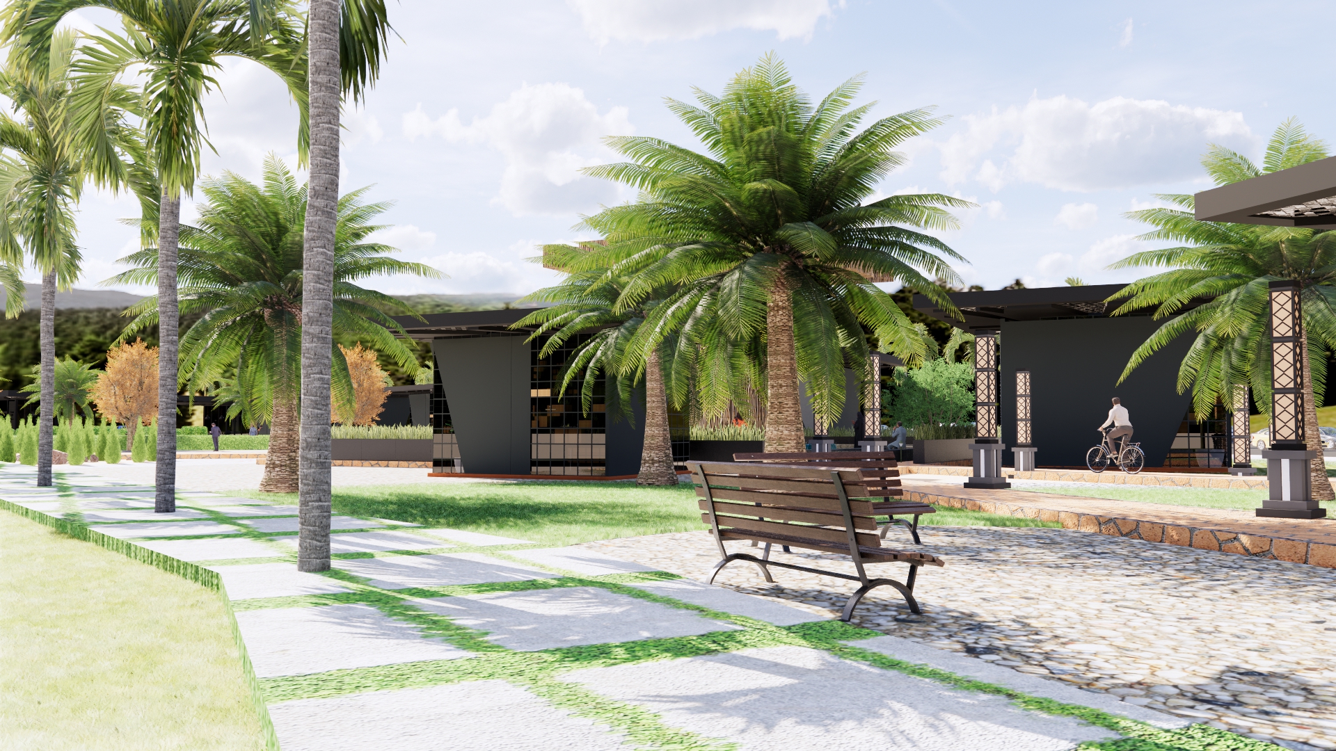 تصميم لمنتزه به العديد من الكافيهات والمطاعم في عمان-8