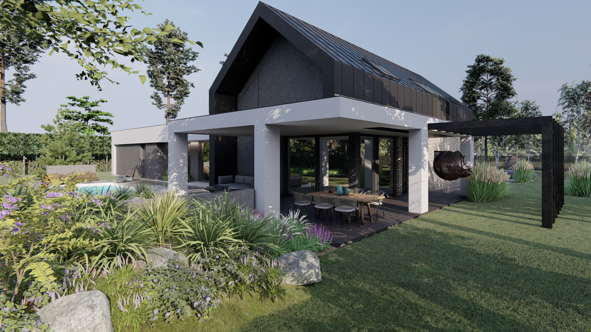 带游泳池的花园丨波兰波兹南丨景观设计师Adrianna Rutkowska-9