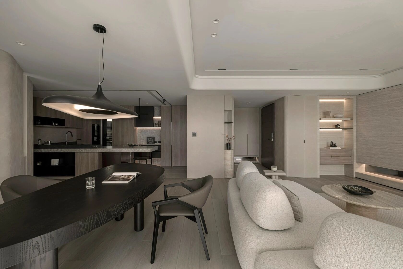 以大地色系与极简语言,构筑155平弹性功能丨中国台中丨新橙设计-7