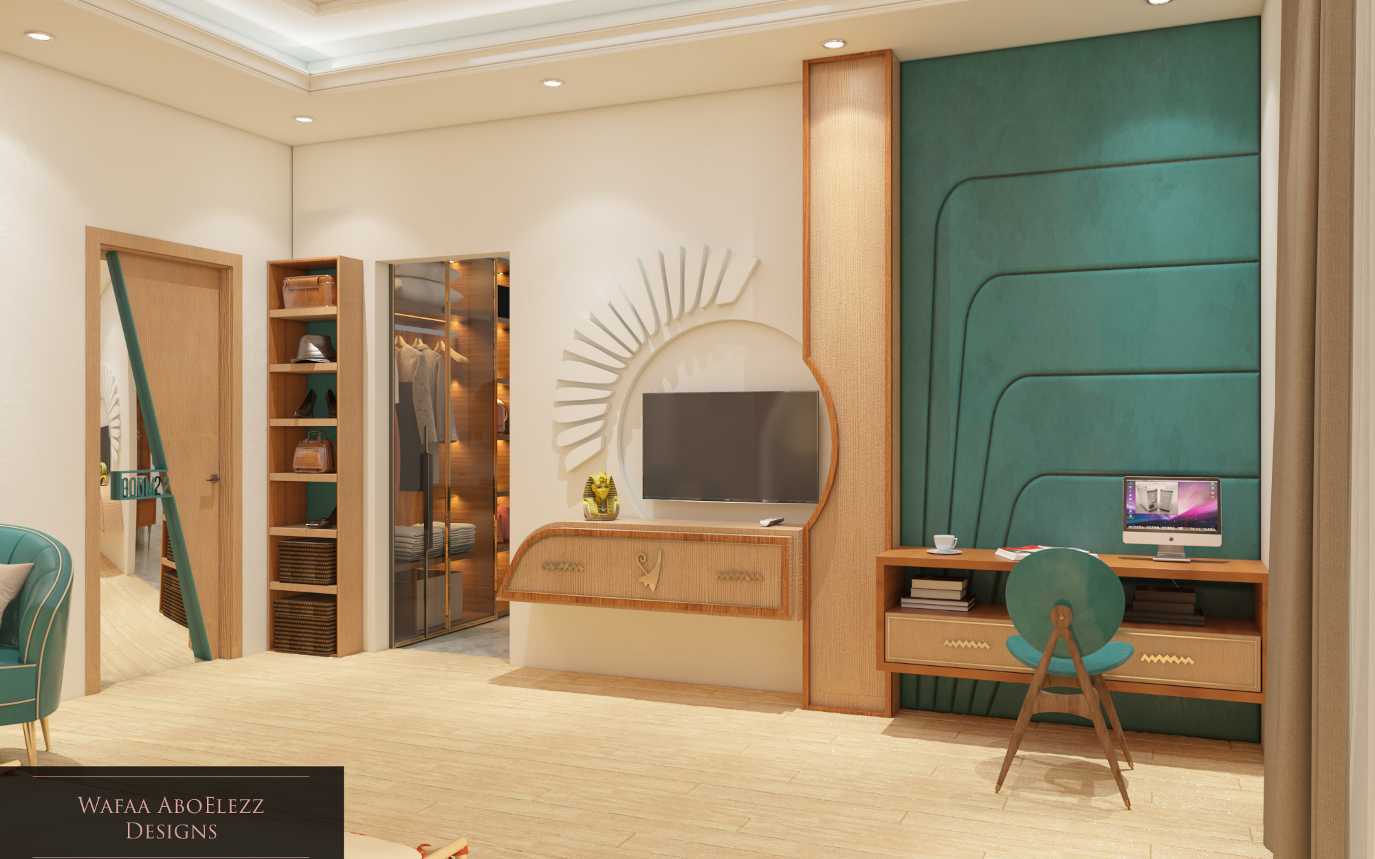 modern Pharaonic hotel bedroom design-2