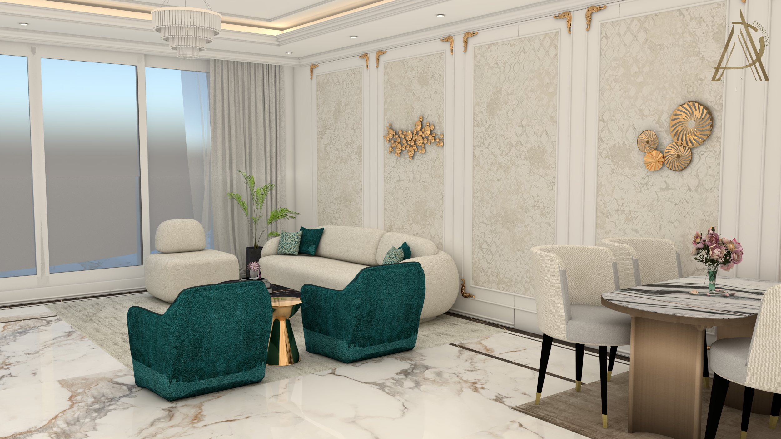 A luxury living room designed.-2