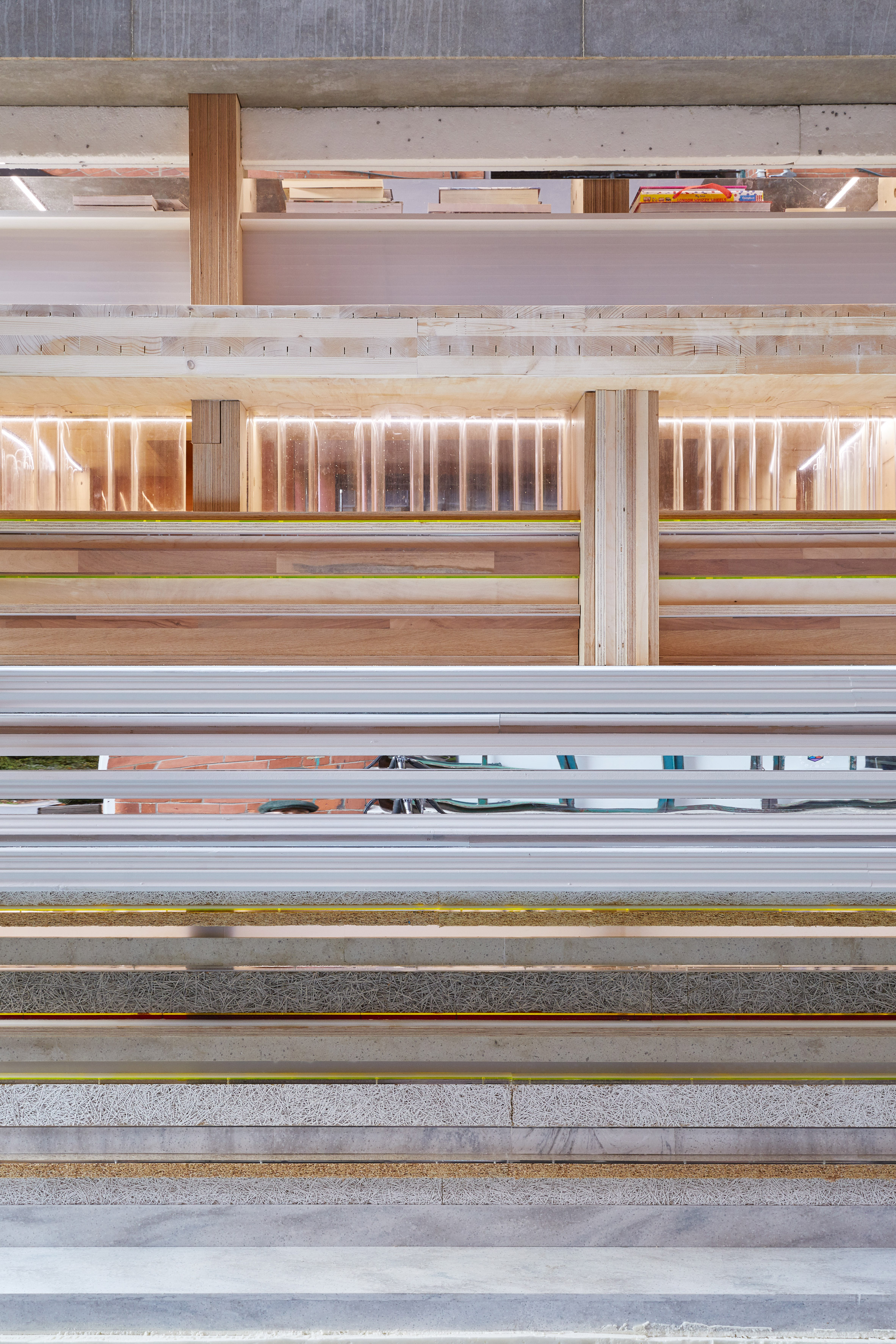 Sam Jacob designs parasitic library for MINI Living Urban Cabin-7