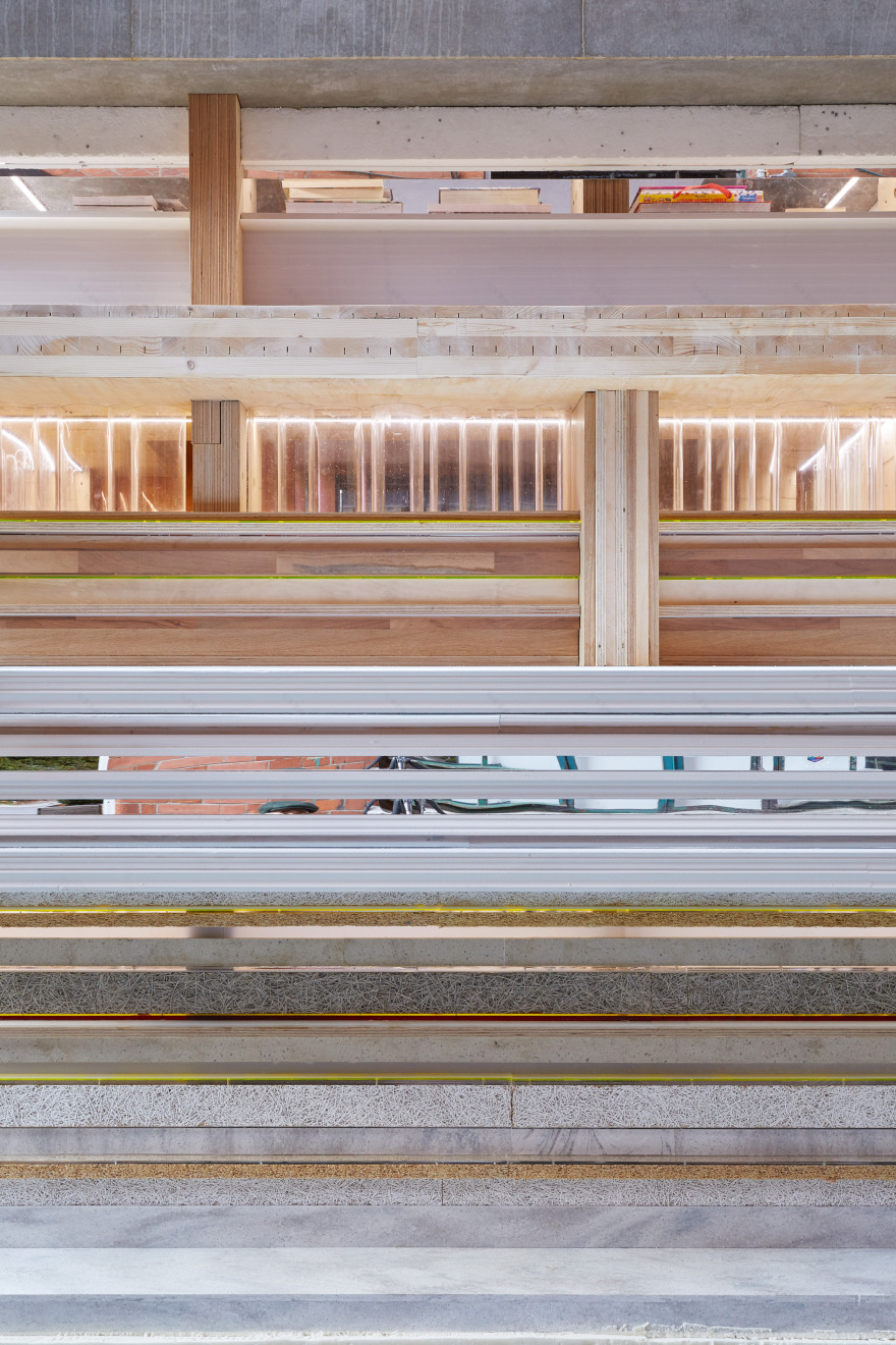 Sam Jacob designs parasitic library for MINI Living Urban Cabin-7