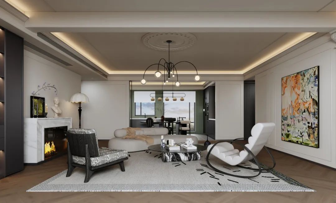 江山印 150㎡法式风住宅丨中国湖南丨纵向·空间设计-14