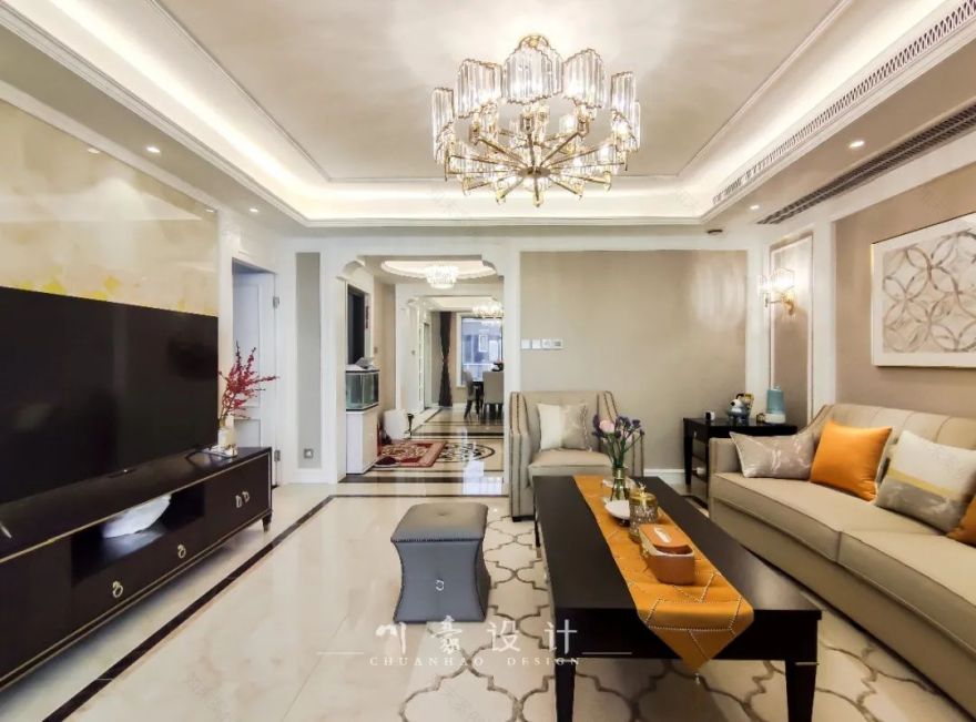 合肥万科城市之光 160㎡美式轻奢丨中国合肥丨川豪设计-28