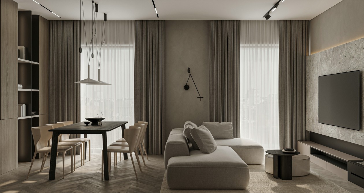 91㎡简约风住宅设计 既精致又有质感！-2