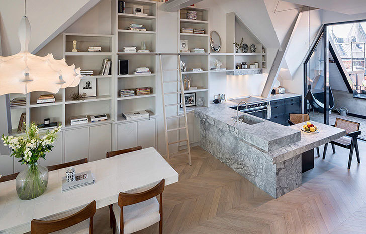 斯德哥尔摩 160 平米现代简约风格顶层公寓-1