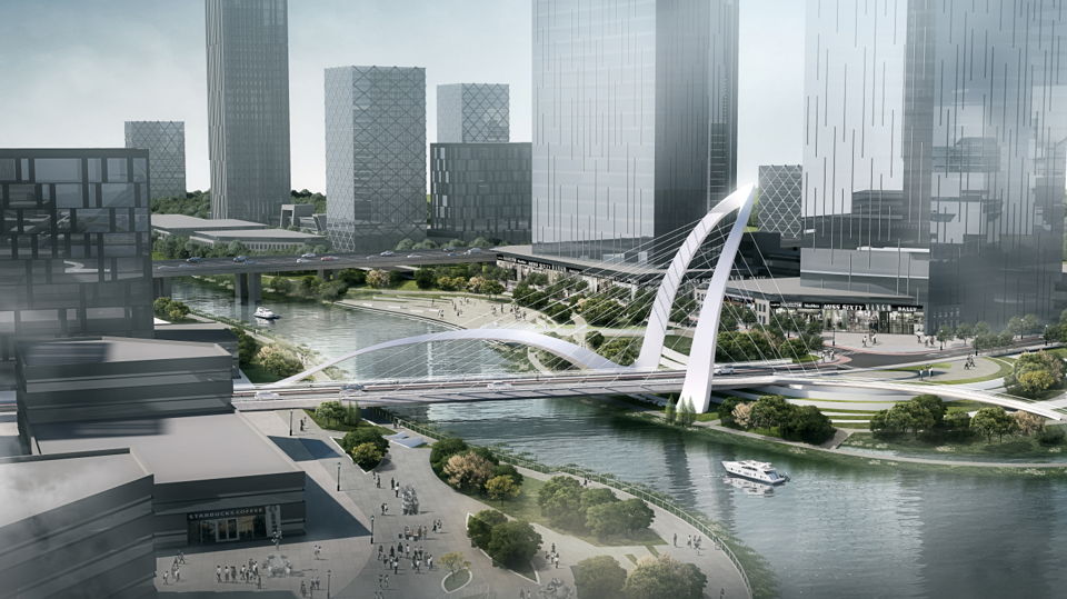 横沥岛尖中轴涌4号桥合龙，打造“一桥一景”特色景观-20