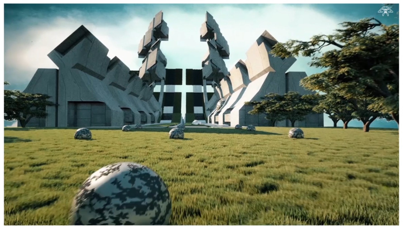 混凝土诗意的 brutalism 建筑草图-9