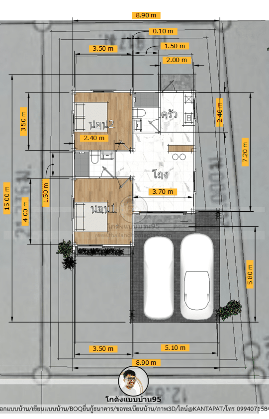 แบบบ้านนอร์ดิก-P-2196 ออกแบบบ้าน100 ตร.ม. สวยทันสมัยไม่ตกเทรนด์-32