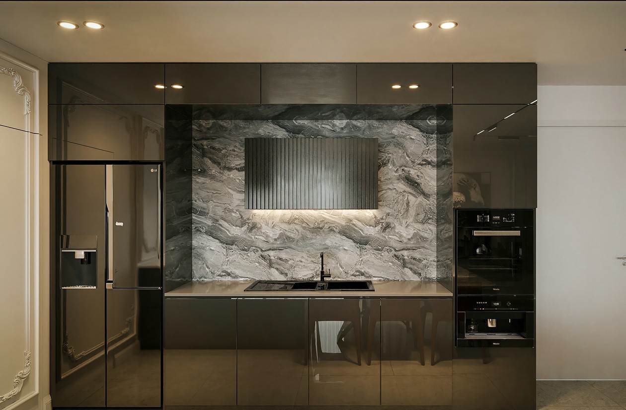 90㎡高级黑+橘色+简欧元素 质感的升华！-13