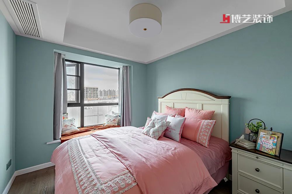 蓝调婚房 | 美式风格中的蓝粉浪漫-27