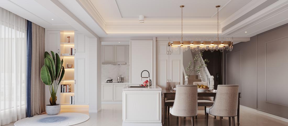 194㎡跃层美式，中西结合的完美搭配-1