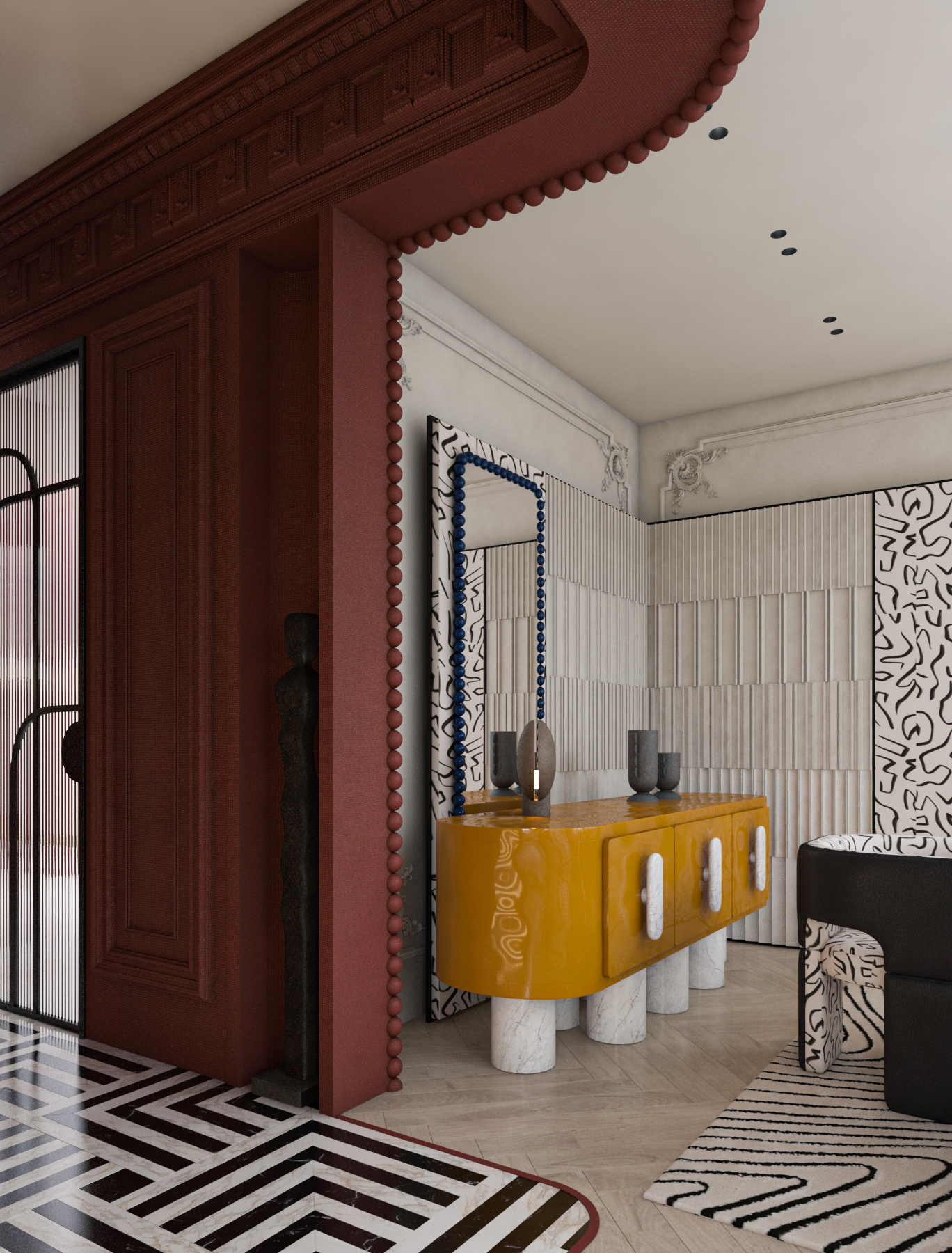 Reception with dining area interior Design-8