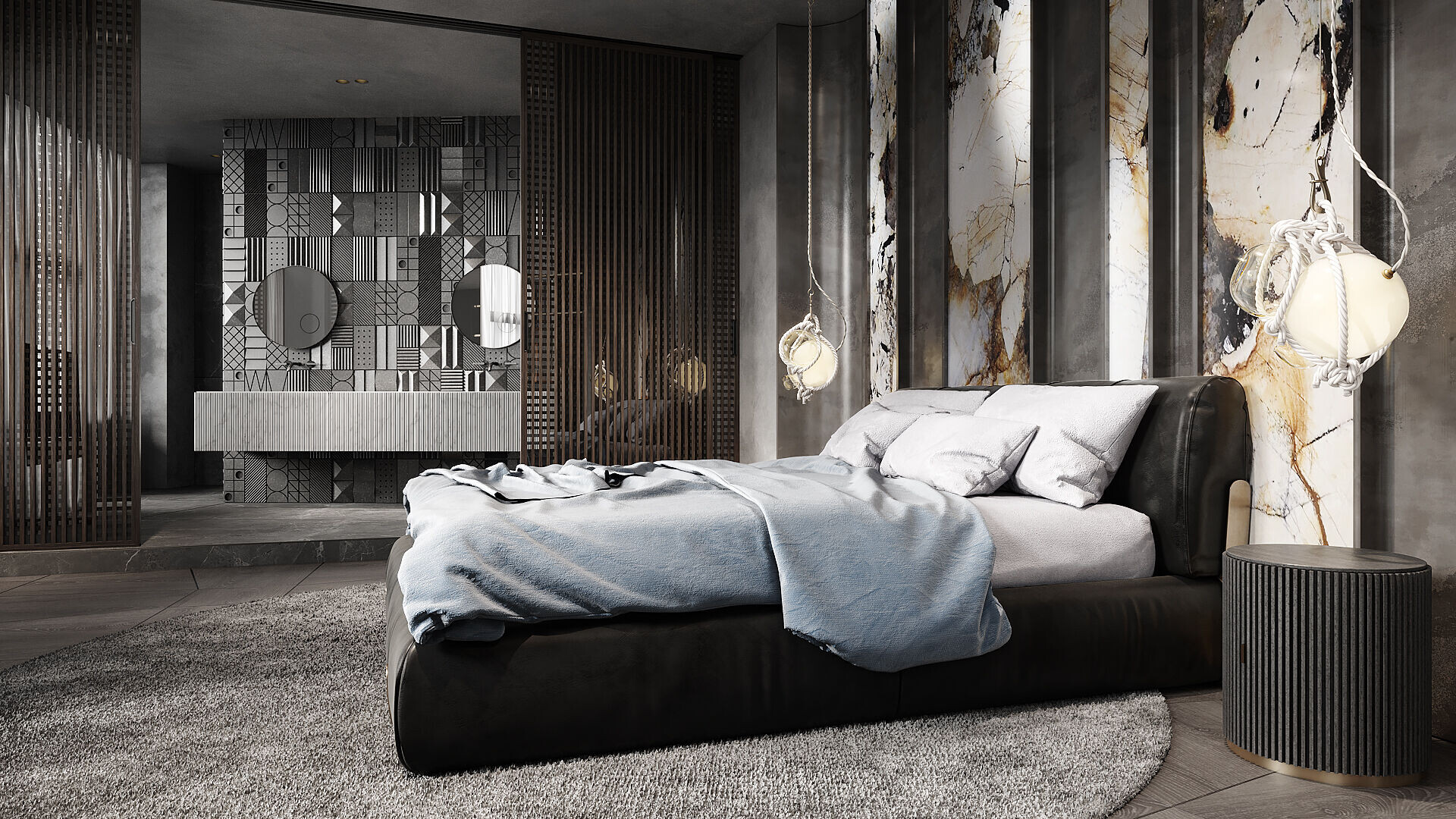 乌克兰极简黑公寓丨乌克兰基辅丨IQOSA-8