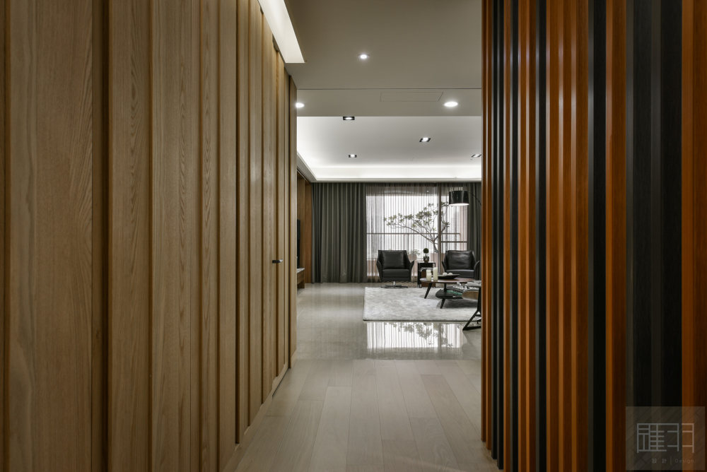 Wood and earthy colour palette modern apartment by Manson Hsiao of Hui yu Interi-2