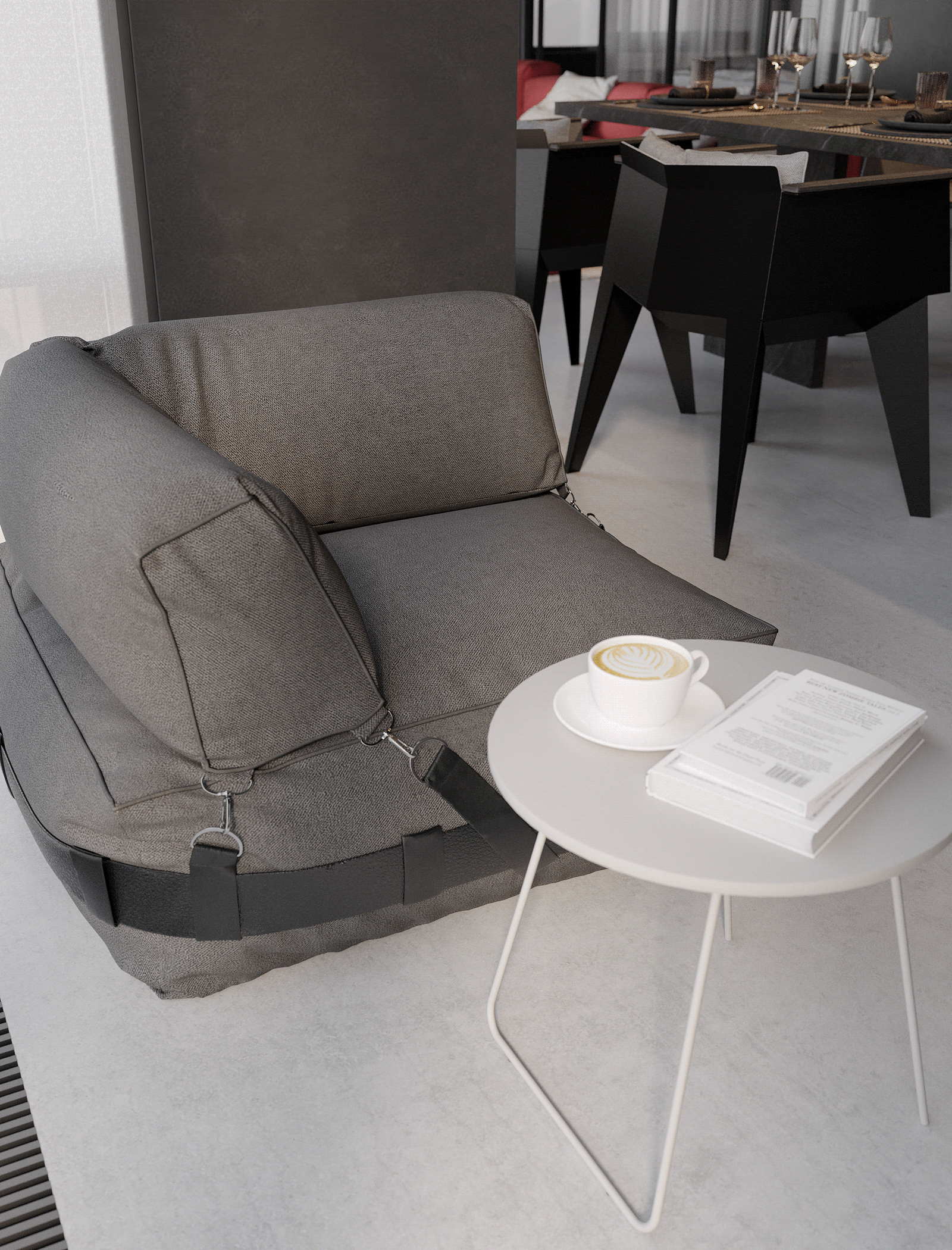 120平 黑红调子 空间设计-10