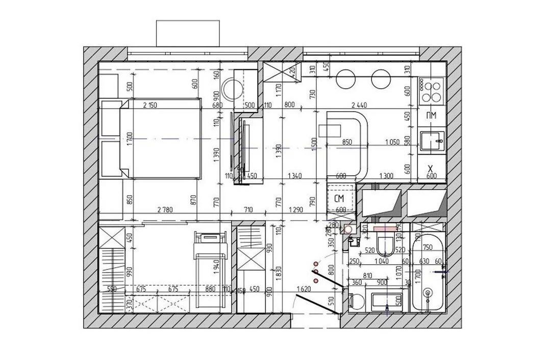 36㎡一居室设计丨Irina Vashchenko-13