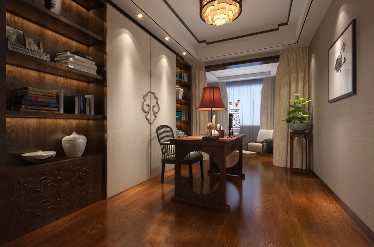 新中式 中式古典 奢华家装别墅样板房-4