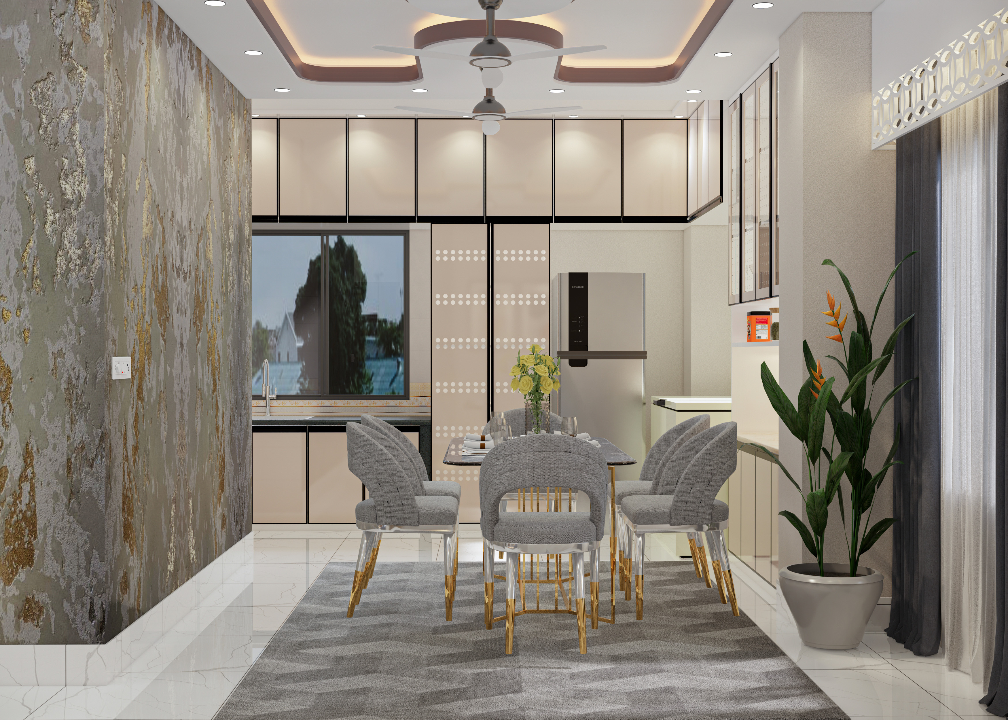 Living,Daining & kitchen室内设计项目丨Jr.Architect MD.Faruk-16