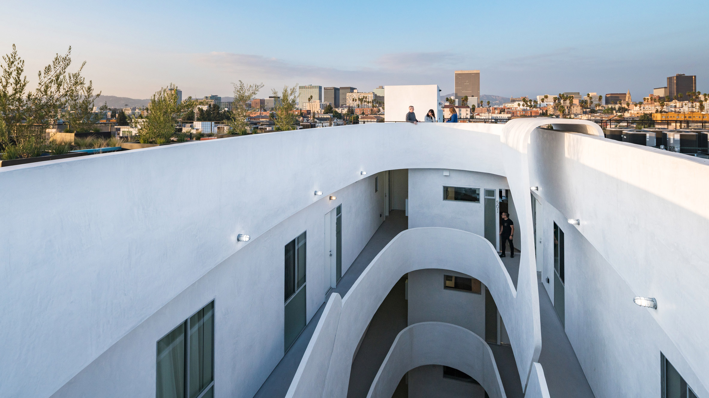 LOHA creates housing block with curvilinear courtyard in LA's Koreatown-0