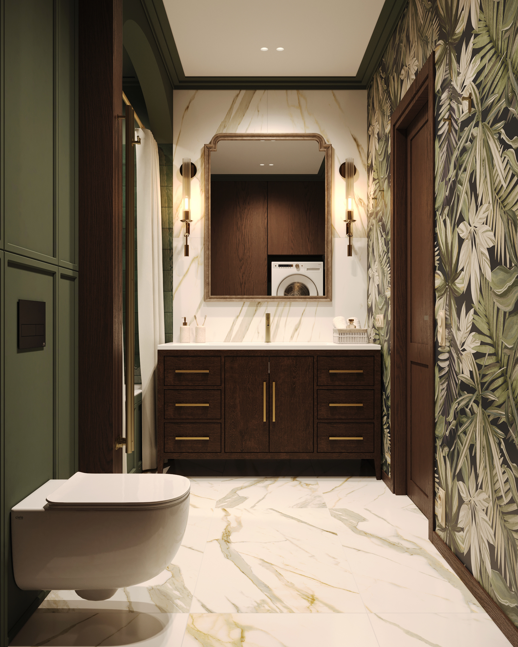 6·4平米卫生间设计丨伊琳娜·马特维耶娃（Ирина Матвеева）-1