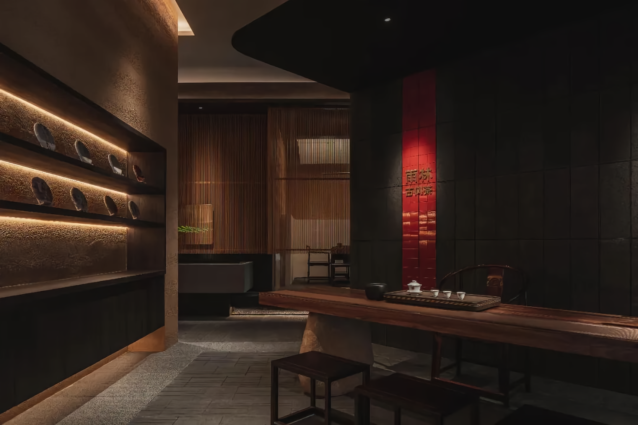 雨林古树茶茶室丨中国台州丨JWD 王韦航室内设计-10