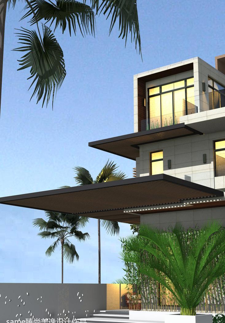 现代风格别墅外观及内装设计-1