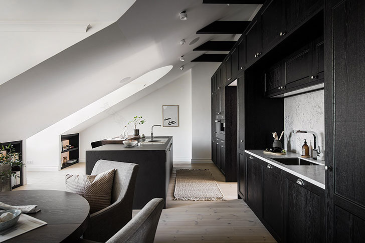 斯德哥尔摩顶层坡顶公寓,独特温馨的空间设计-6