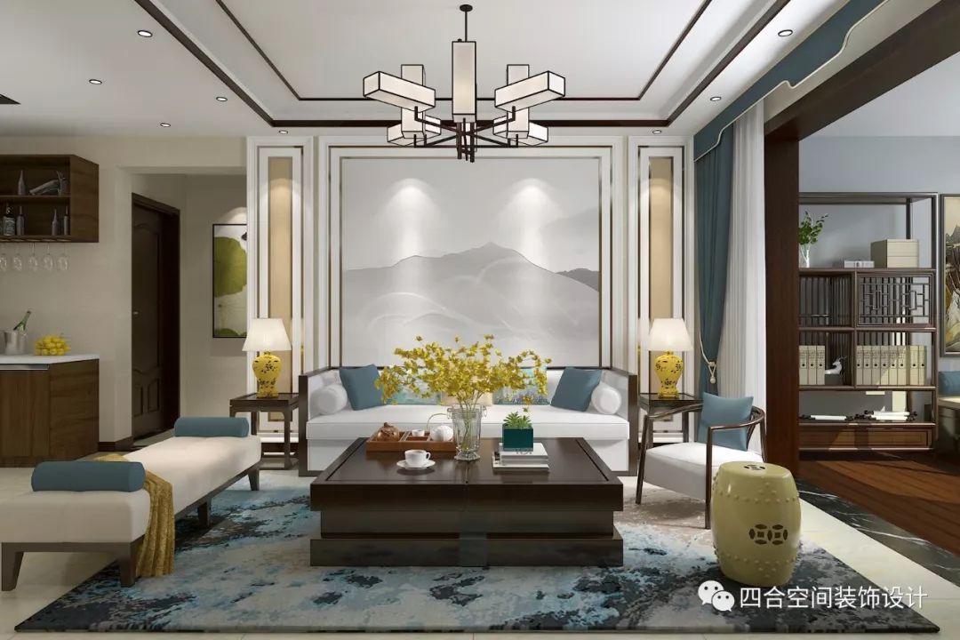 太原滨河果岭新中式家居设计，古韵美现代风-3