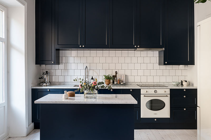 斯德哥尔摩 61 平米深蓝公寓 | 优雅的北欧小窝-6