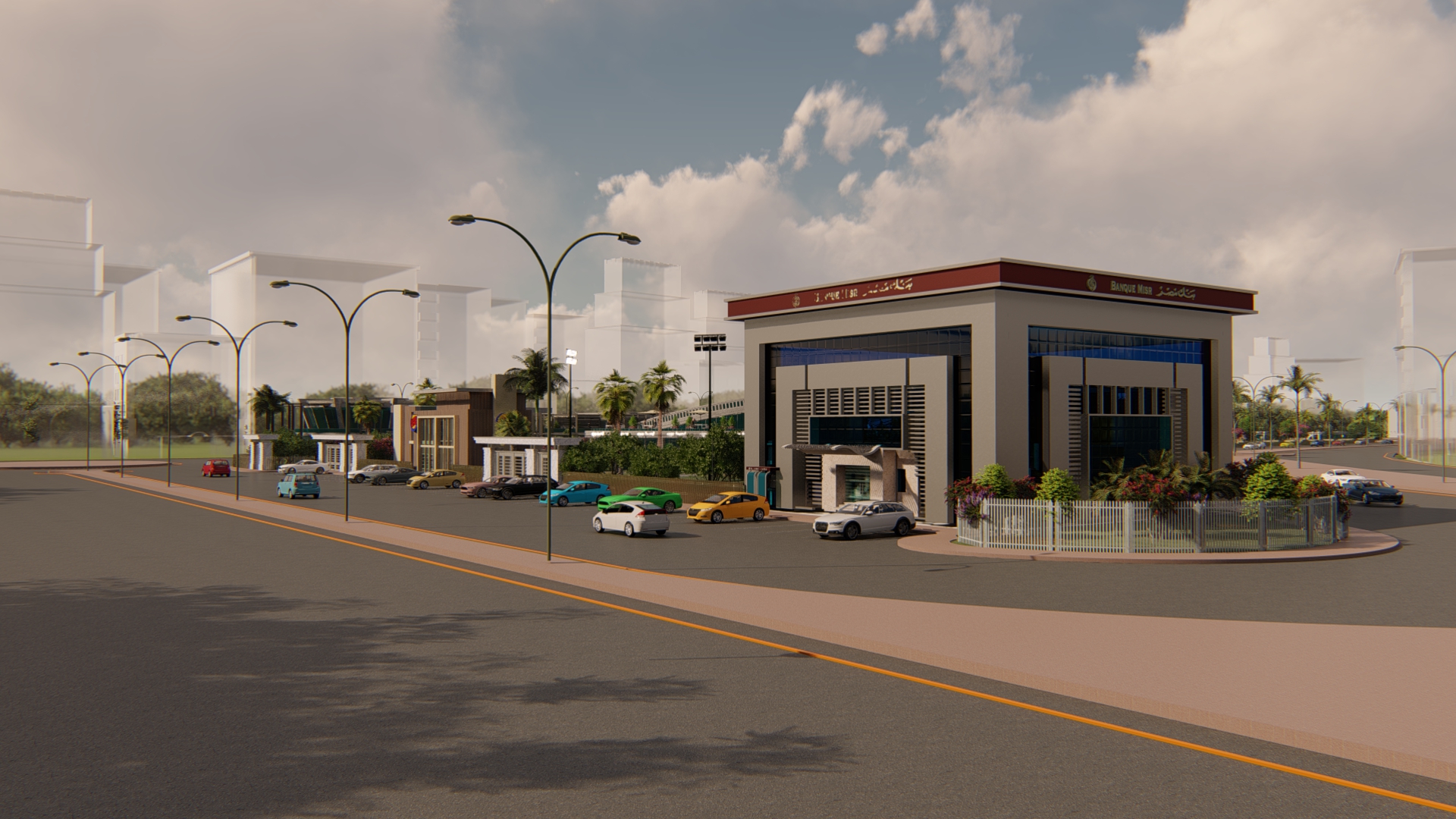 food court , shops & bank design-1