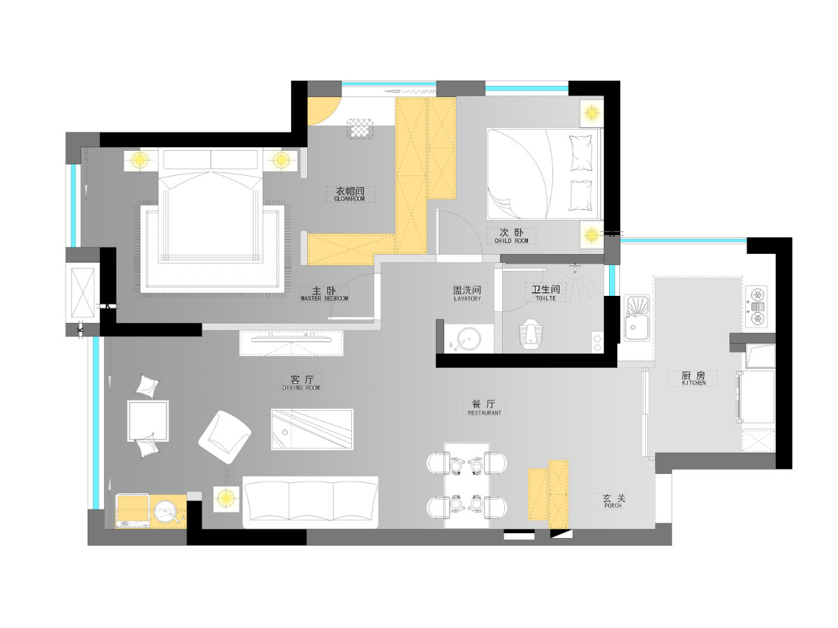 长沙上园 100㎡轻奢空间,金属石膏线打造高雅生活-14