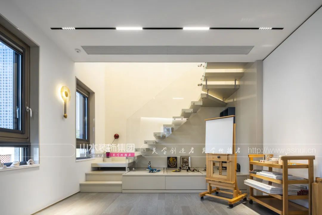 现代轻奢别墅设计丨山水装饰集团-97