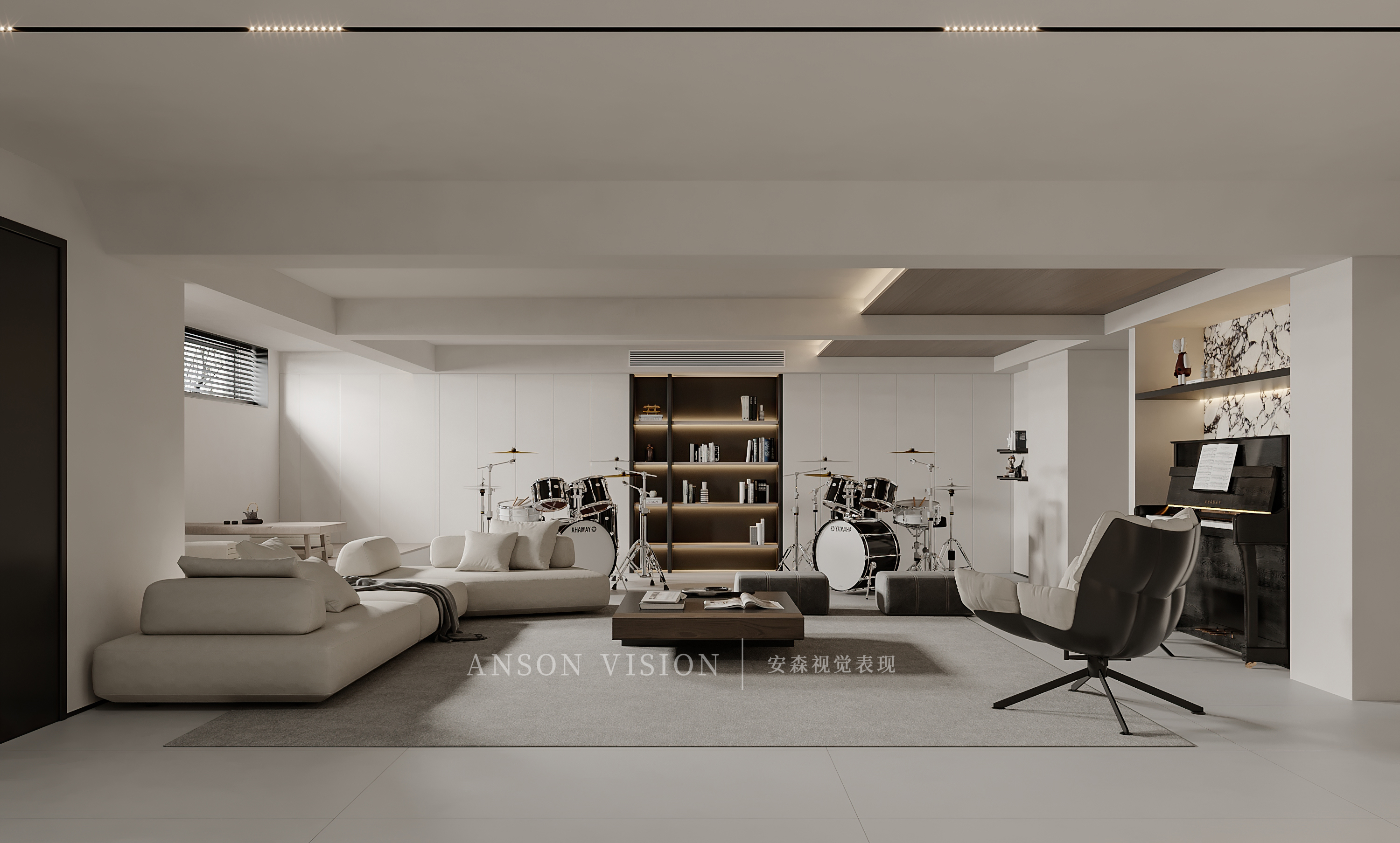 现代多空间极简家装表现丨Ansonvision·蒙头睡-8