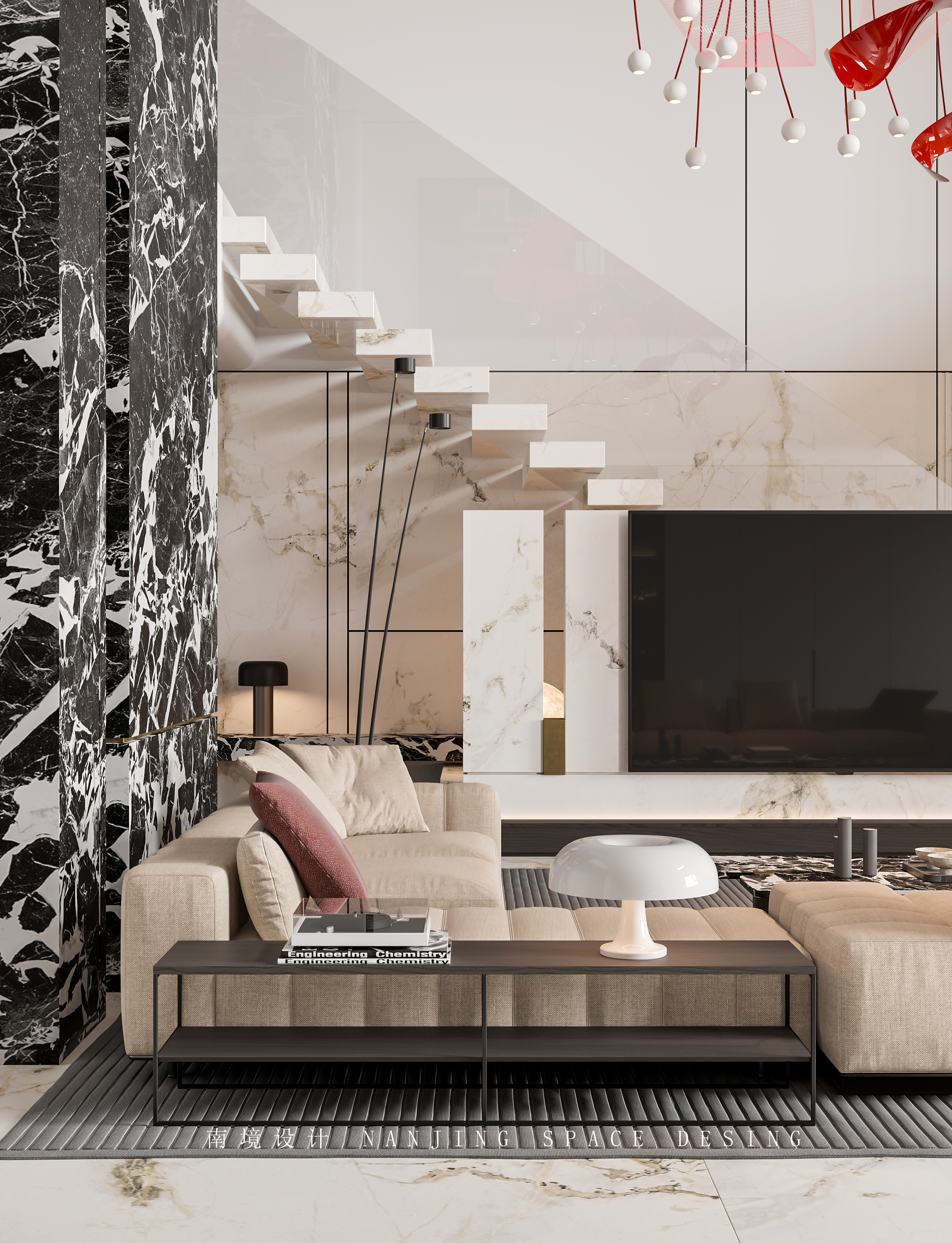 现代挑空别墅-15