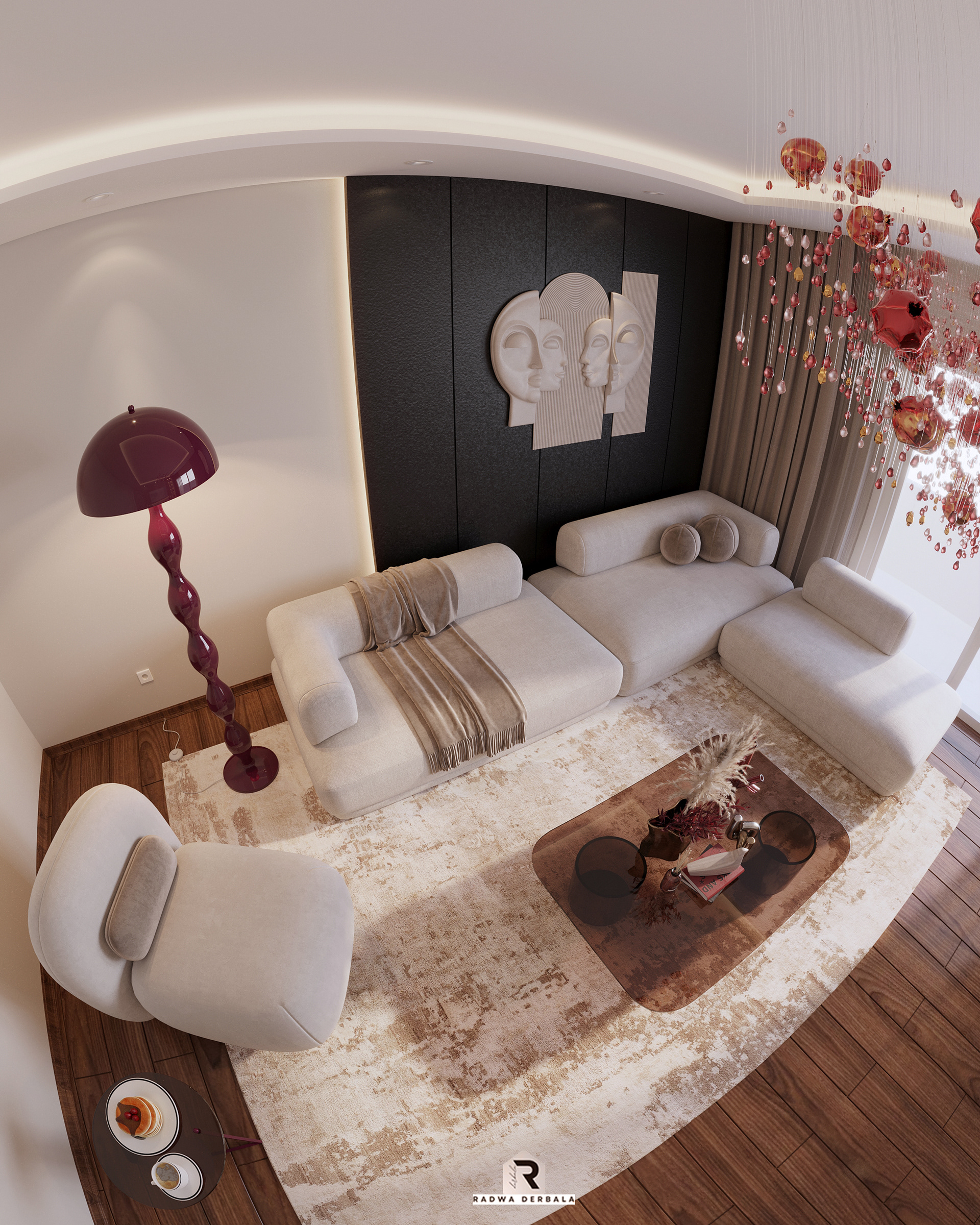 现代雕塑风格客厅丨埃及开罗丨Radwa Derbala-1