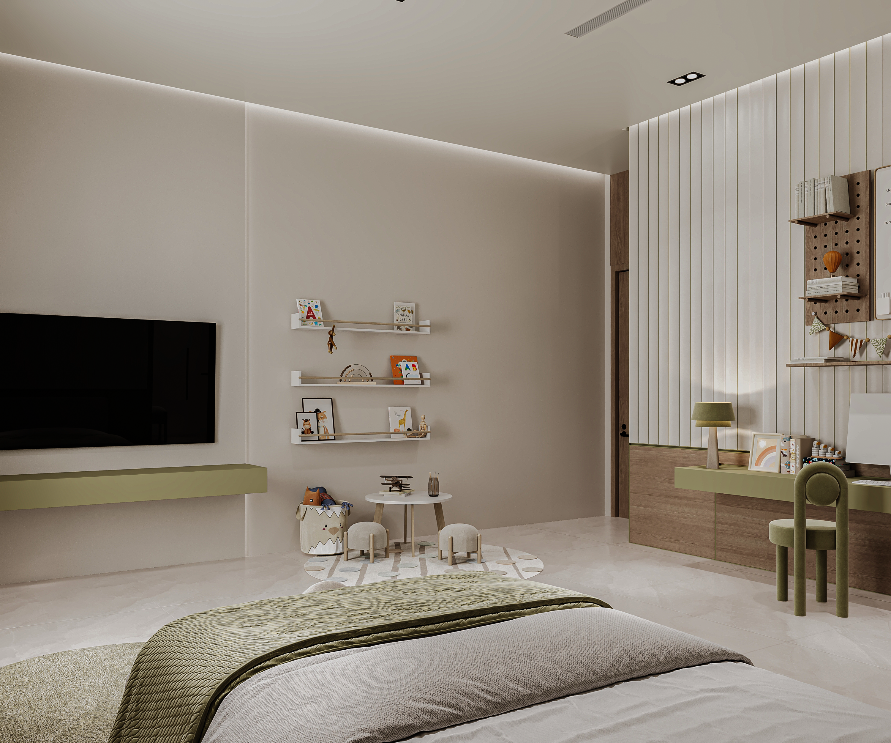 Green Kids Bedroom-4