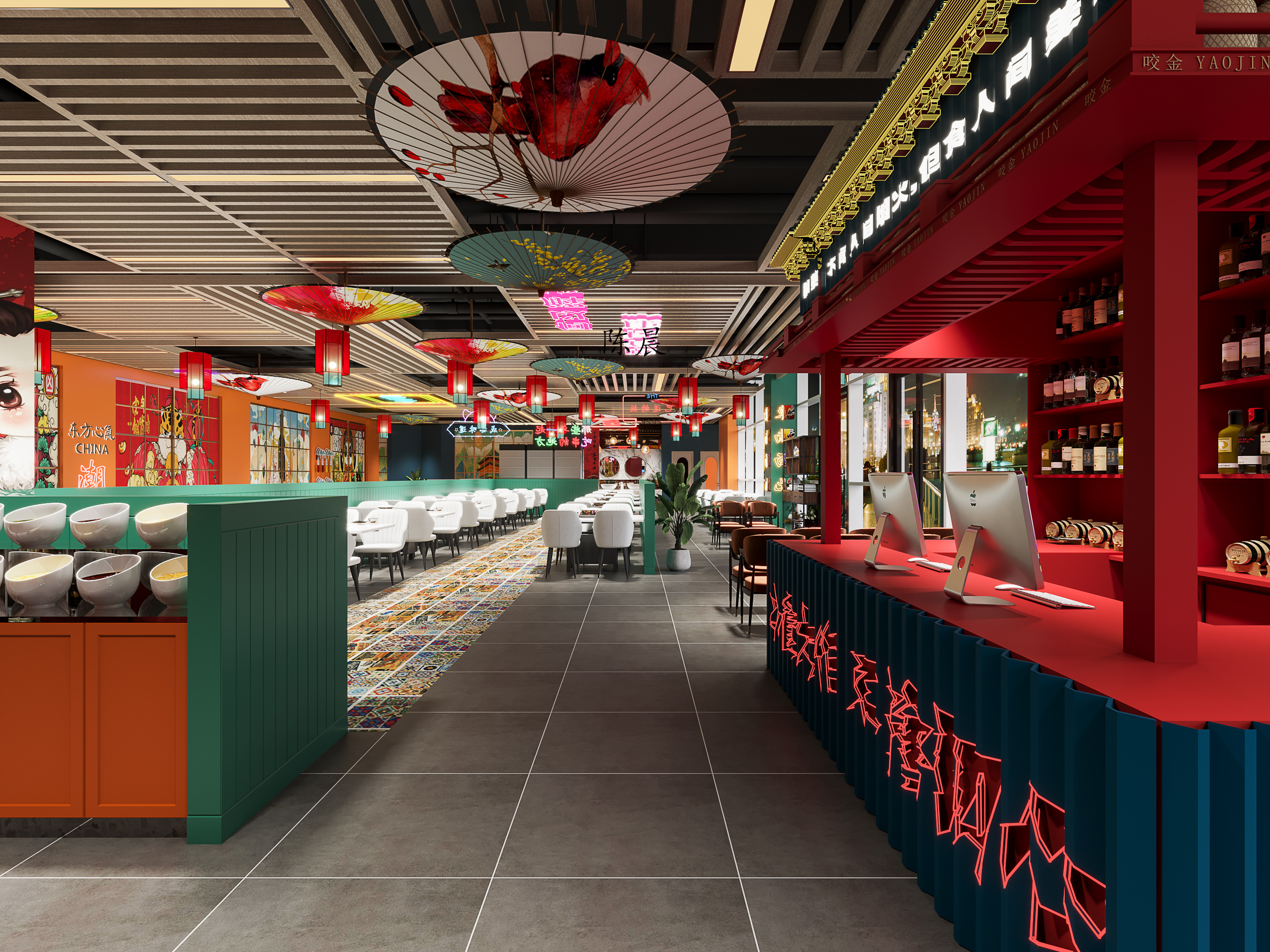 工装案例——国潮火锅店设计-4