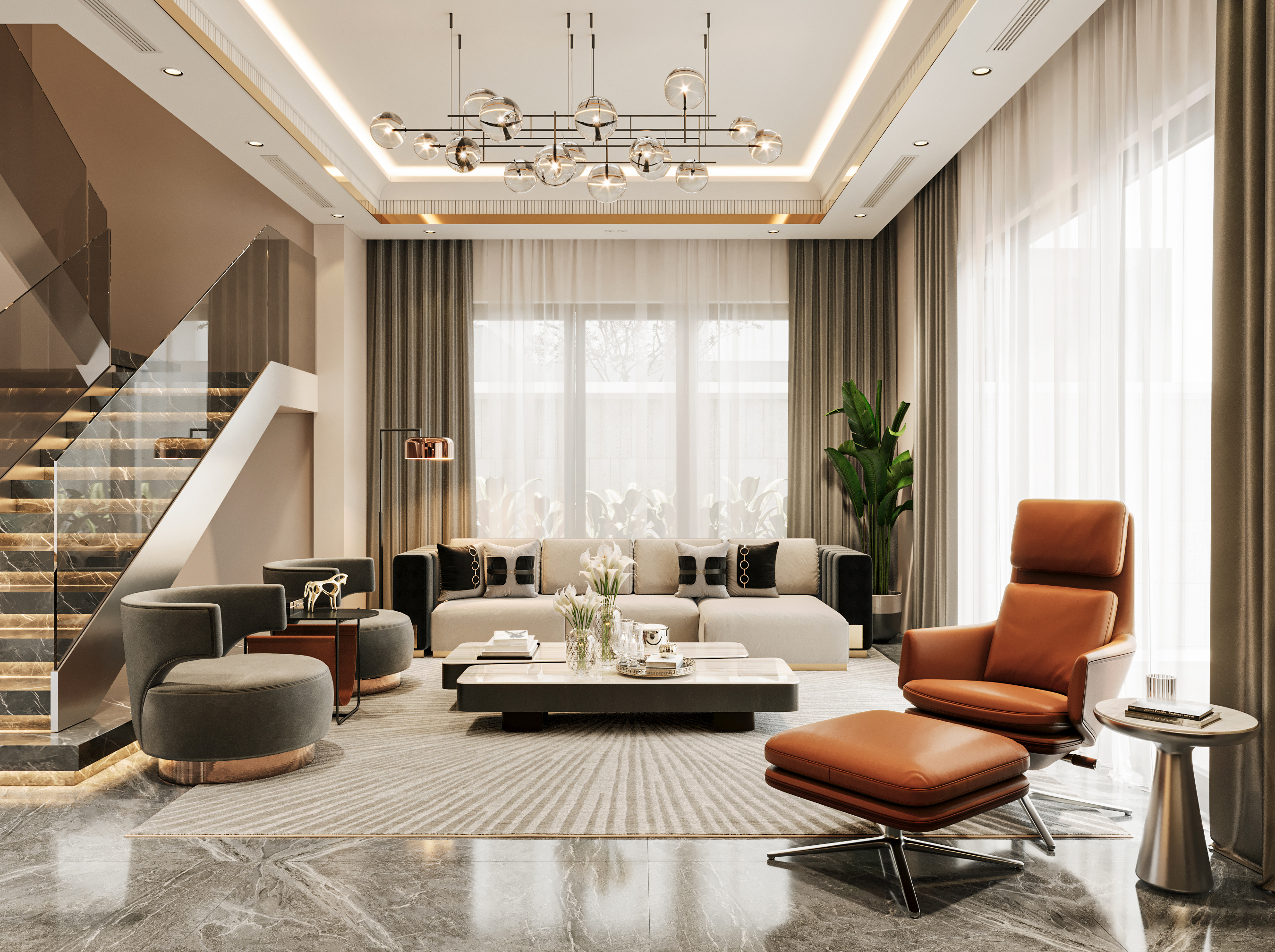 VILLA D · COSTAL CITY 客厅厨房设计丨越南海防丨Quan Xuan-14