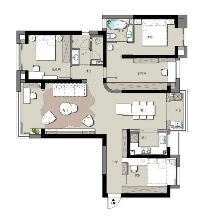 中建公馆 165m²现代简约设计丨武汉咫尺设计-9