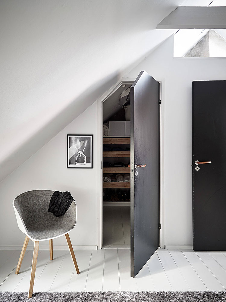 原始墙壁打造的极简北欧阁楼公寓-17