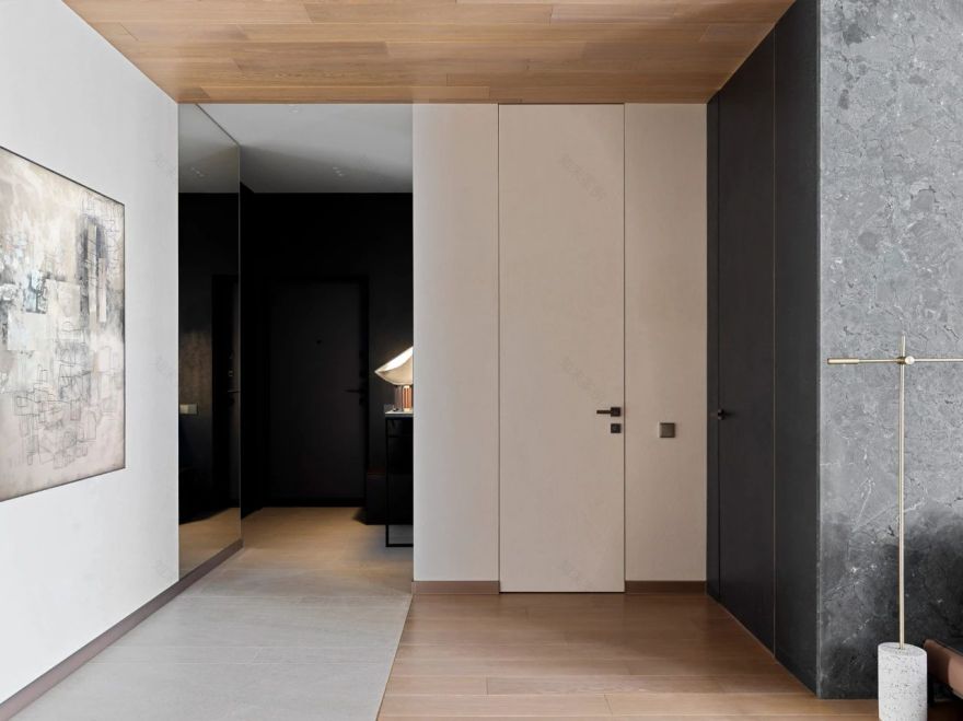 高级灰与木饰面的男性气质公寓丨Yana Demidovich-12