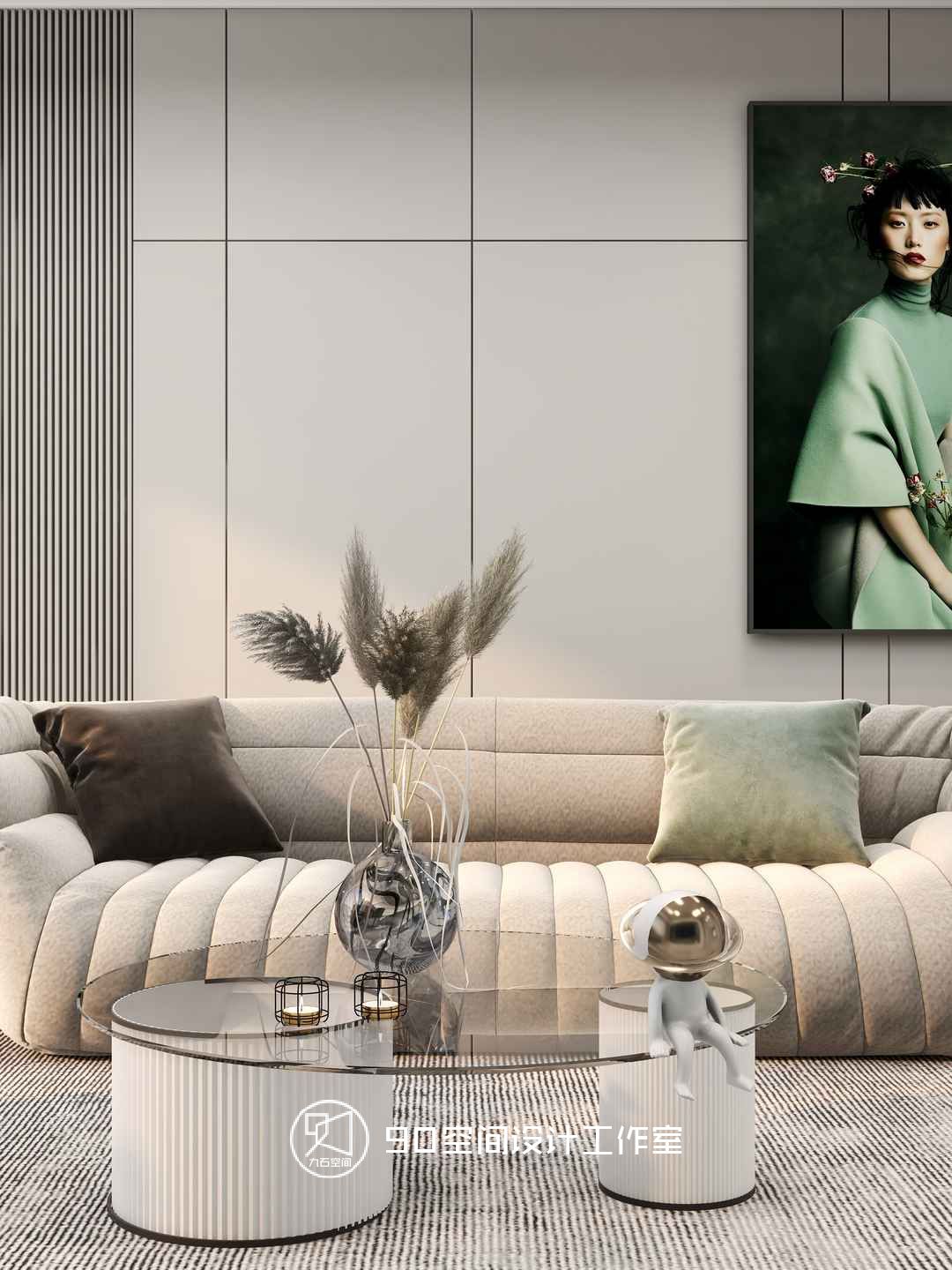 《薄荷绿》87 平方现代简约空间设计-12